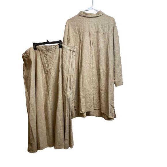 Jessica London 2 Piece‎ Set Womens Shirt 24 Skirt 26 Lagenlook Linen Plus Ladies - Picture 2 of 13